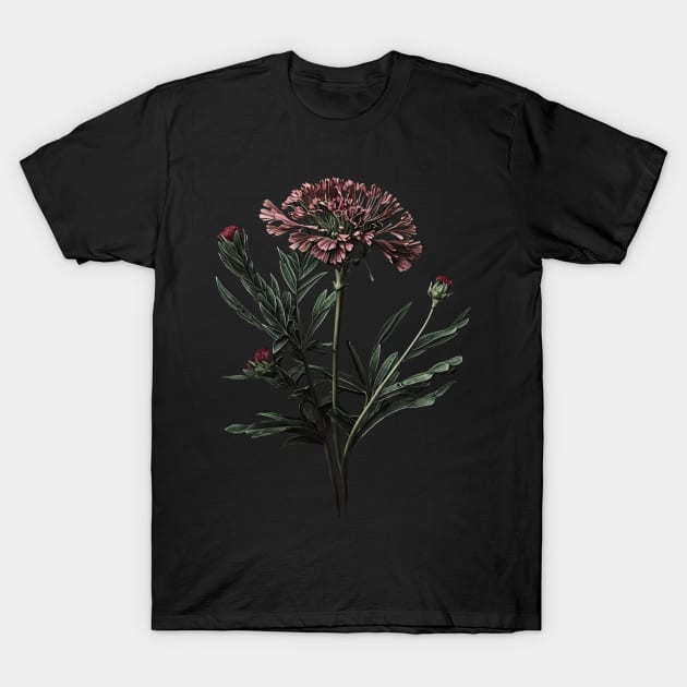 Red Sweet William Flower T-Shirt by Enyr's little witchy corner